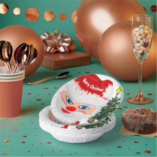 Santa Christmas Tree Paper Bowls