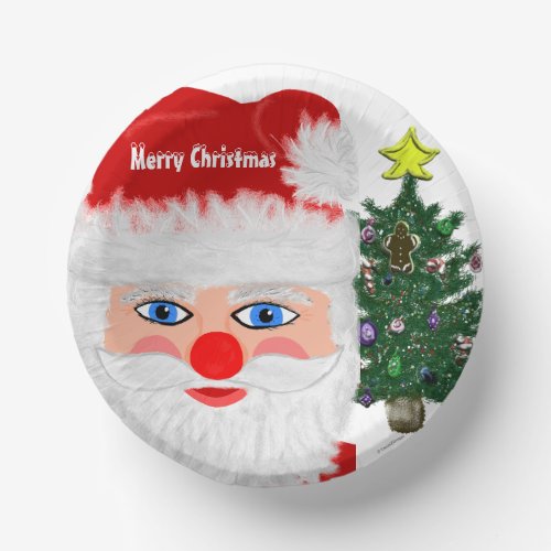 Santa Christmas Tree Paper Bowls