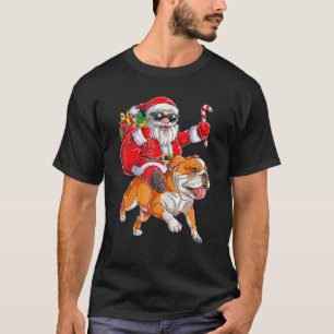 Santa Christmas Tree Santa Claus Riding English B T-Shirt