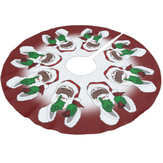 Santa Christmas Tree Skirt Black Santa Decor