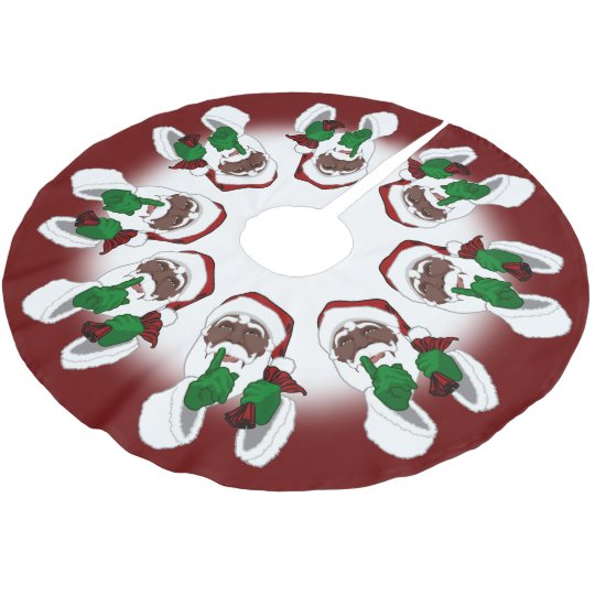 Santa Christmas Tree Skirt Black Santa Decor Zazzle Com