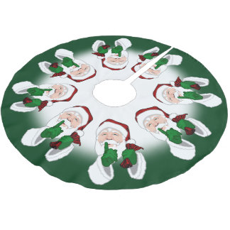 Santa Christmas Tree Skirt Holiday Santa Decor