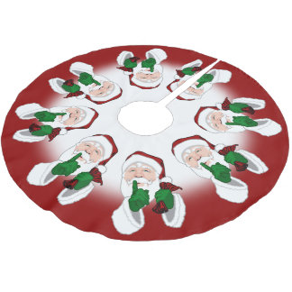 Santa Christmas Tree Skirt Holiday Santa Decor