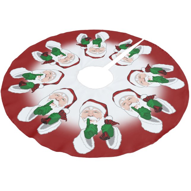 Santa Christmas Tree Skirt Holiday Santa Decor (Angled)