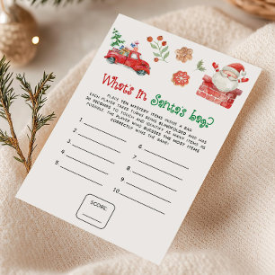 Santa Christmas What's in Santa's Bag Game Holiday Card
