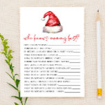 Santa Christmas Who Knows Mommy Baby Shower Game Stationery<br><div class="desc">This is a Santa Claus Hat Christmas themed Who Knows Mommy Best Baby Shower Game. 

*Who Knows Mommy Best? - Fill out your own answer sheet and have your guests guess the answers!

guessing mommy to be mother mom trivia</div>