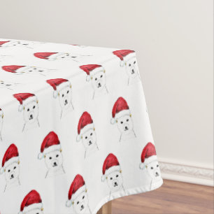 Santa Christmas Winter Red Retro Vintage  Tablecloth