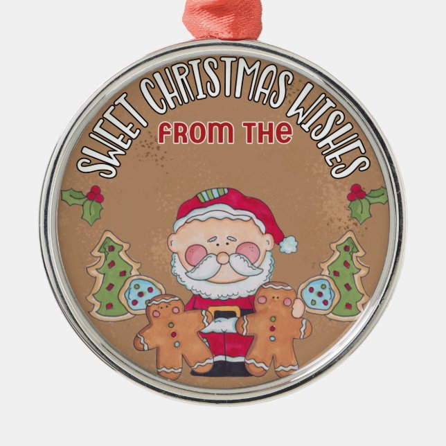Santa Christmas Wishes Ornament - Holiday Decor (Front)