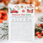 Santa Christmas Word Search Game Holiday Card<br><div class="desc">Keep guests entertained with our Christmas Word Search Printable! A joyful,  easy-to-play holiday activity for kids and adults — great for classrooms,  family nights,  or Christmas parties.

76SE A</div>