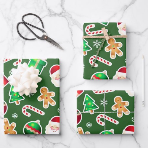 Santa Christmas Wrapping Paper Flat Sheet