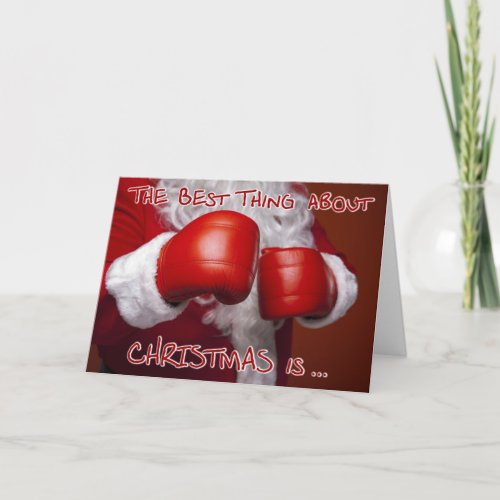 Santa Christmas Xmas Funny Humour Boxing Day Holiday Card