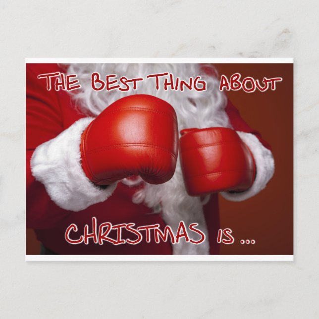 Santa Christmas Xmas Funny Humour Boxing Day Holiday Postcard (Front)