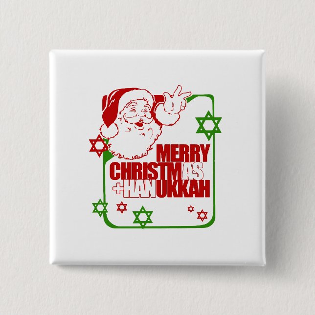 Santa Christmukkah Pinback Button (Front)