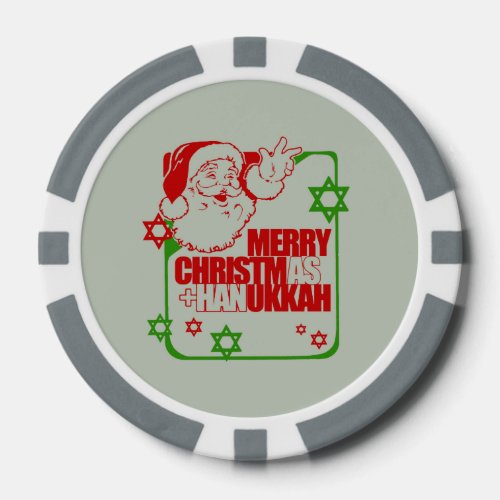 SANTA CHRISTMUKKAH RED GREEN _png Poker Chips