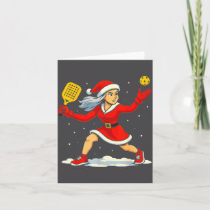 Santa Ckleball Player Christmas Snow Xmas Pajamas Card