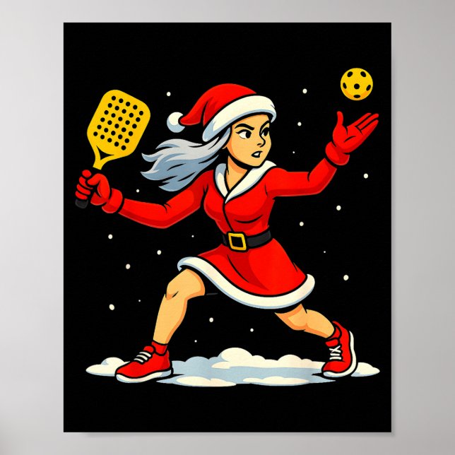 Santa Ckleball Player Christmas Snow Xmas Pajamas  Poster (Front)