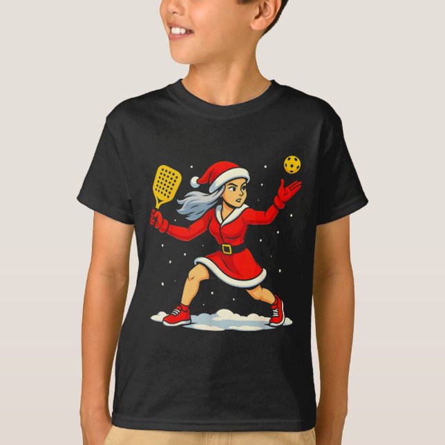 Santa Ckleball Player Christmas Snow Xmas Pajamas  T-Shirt (Front)