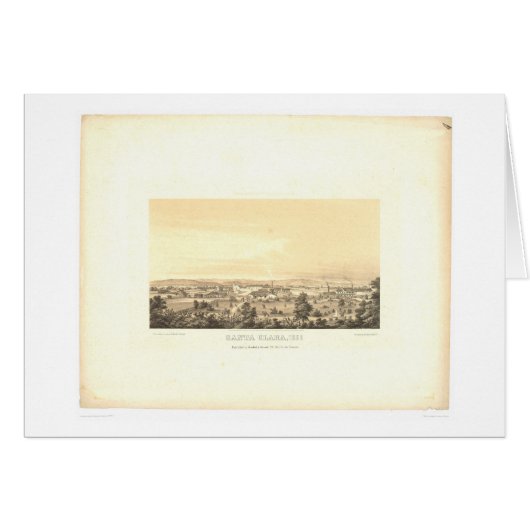 Santa Clara, CA. Panoramic Map 1856 (1585A) Cards (Front Horizontal)
