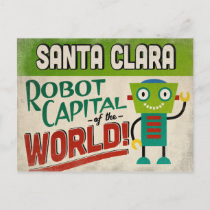 Santa Clara California Robot - Funny Vintage Postcard