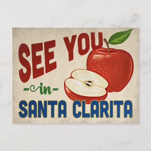 Santa Clarita California Apple _ Vintage Travel Postcard