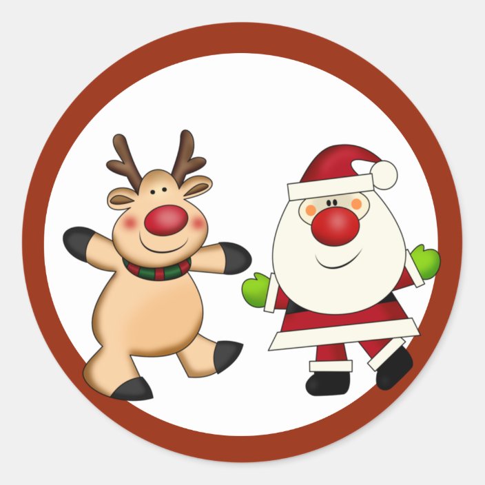 Santa Classic Round Sticker 8935