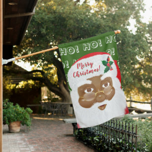 Santa Claus African American House Flag