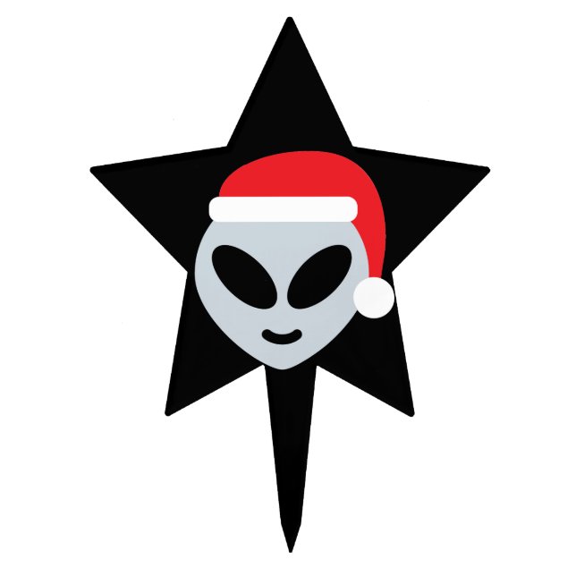santa claus alien emoji cake topper (Front)