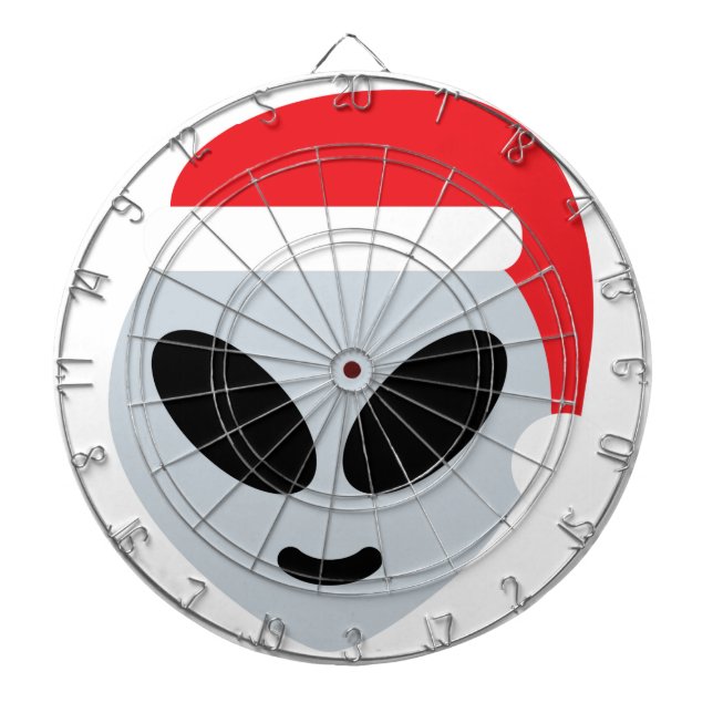 santa claus alien emoji dart board (Front)