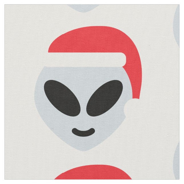 santa claus alien emoji fabric (Close Up)