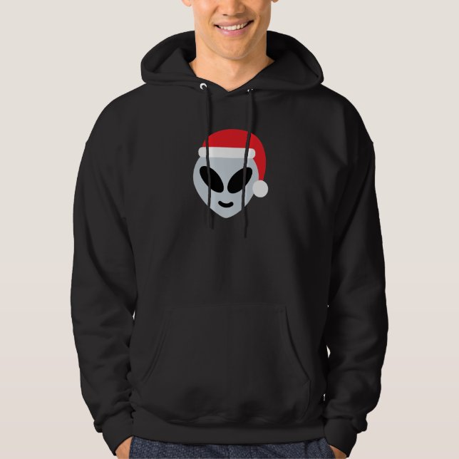 santa claus alien emoji hoodie (Front)