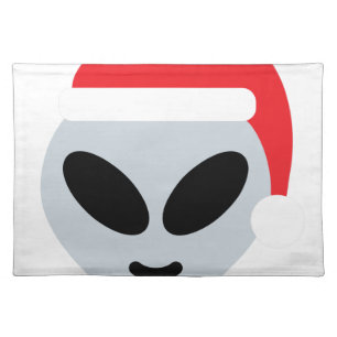 santa claus alien emoji placemat