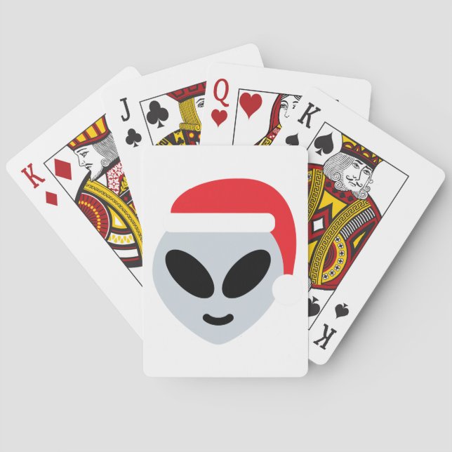 santa claus alien emoji poker cards (Back)
