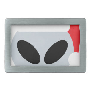 santa claus alien emoji rectangular belt buckle