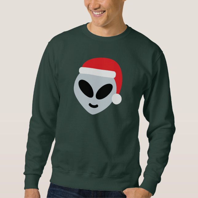 santa claus alien emoji sweatshirt (Front)
