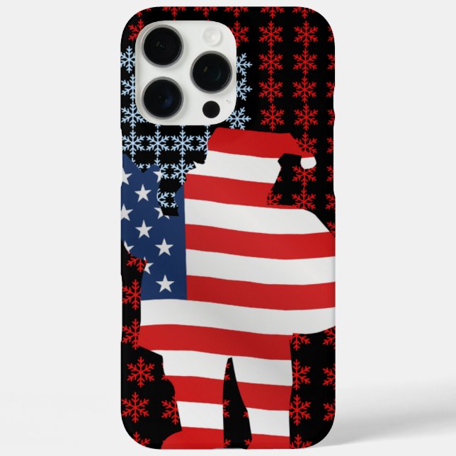 Santa Claus American flag  Case-Mate iPhone Case (Back)