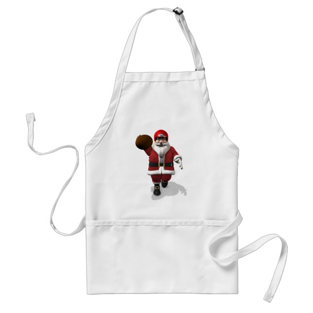 Santa Claus American Football Player Adult Apron (Front)