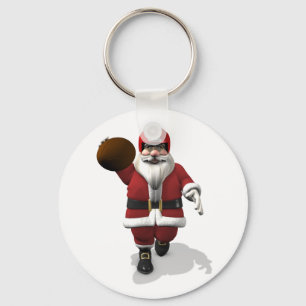 Santa Claus American Football Player Keychain