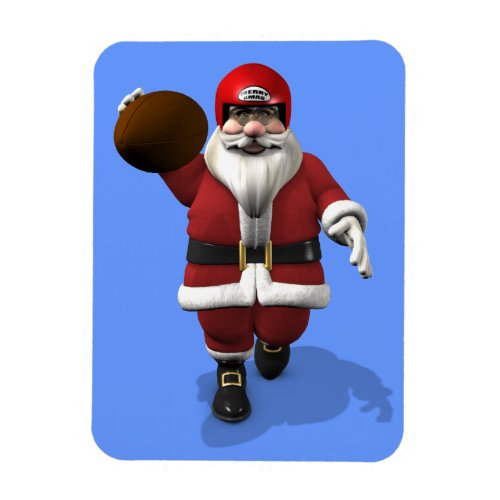 Santa Claus American Football Player Magnet
