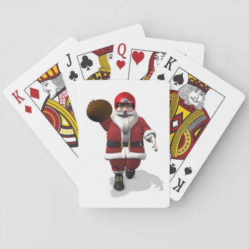 Santa Claus American Football Player Playing Cards