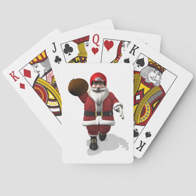 Santa Claus American Football Player Poker Cards (Back)