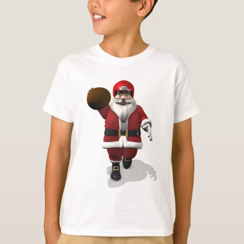Santa Claus American Football Player T_Shirt