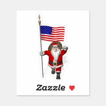 Santa Claus American Patriot Sticker by santa_claus_usa at Zazzle