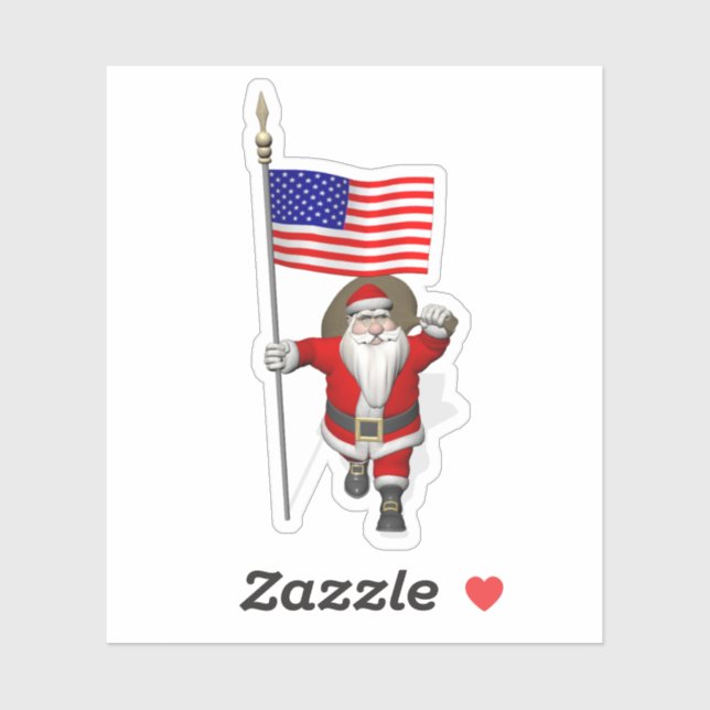 Santa Claus American Patriot Sticker (Sheet)