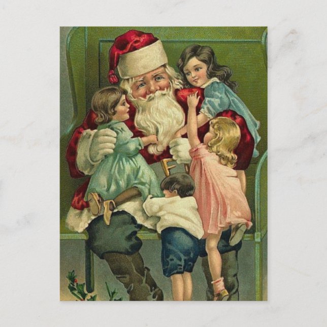Santa Claus and Children Postcard (Front)