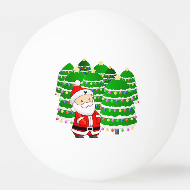 Santa Claus and Christmas Tree Lot Ping-Pong Ball (Back)