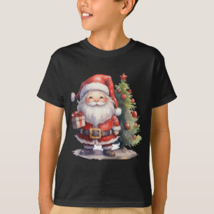 Santa Claus And Christmas Tree T-Shirt