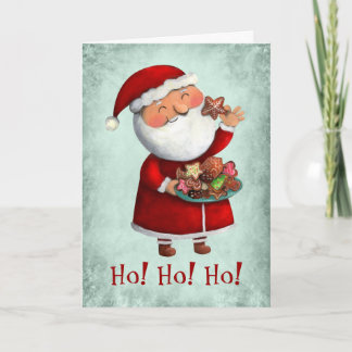 Santa Claus and Cookies Holiday Card