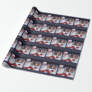 Santa Claus and Dachshunds Christma Wrapping Paper