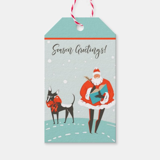 Santa Claus and Dog Gift Tags (Front)