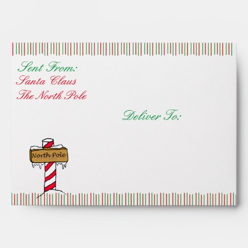 Santa Claus and Elf Letters Christmas Card Holiday Envelope